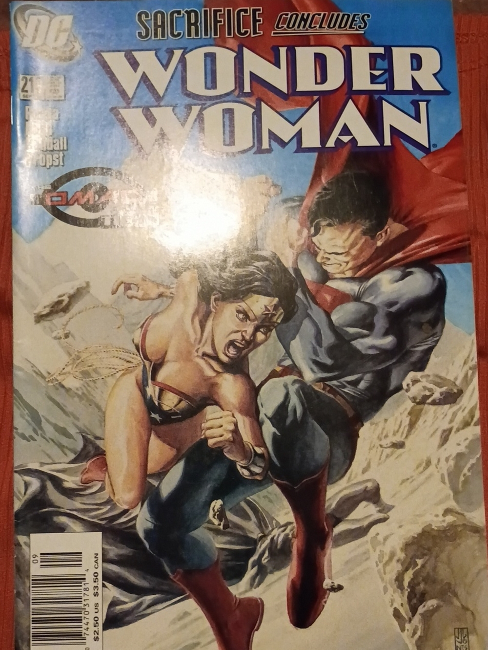DC Wonder Woman Comic Cover — Blue, Red, Gold